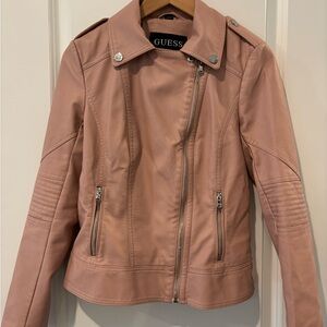 Guess Pink Moto Faux Leather Jacket